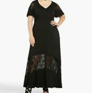 Torrid black floor length with lace